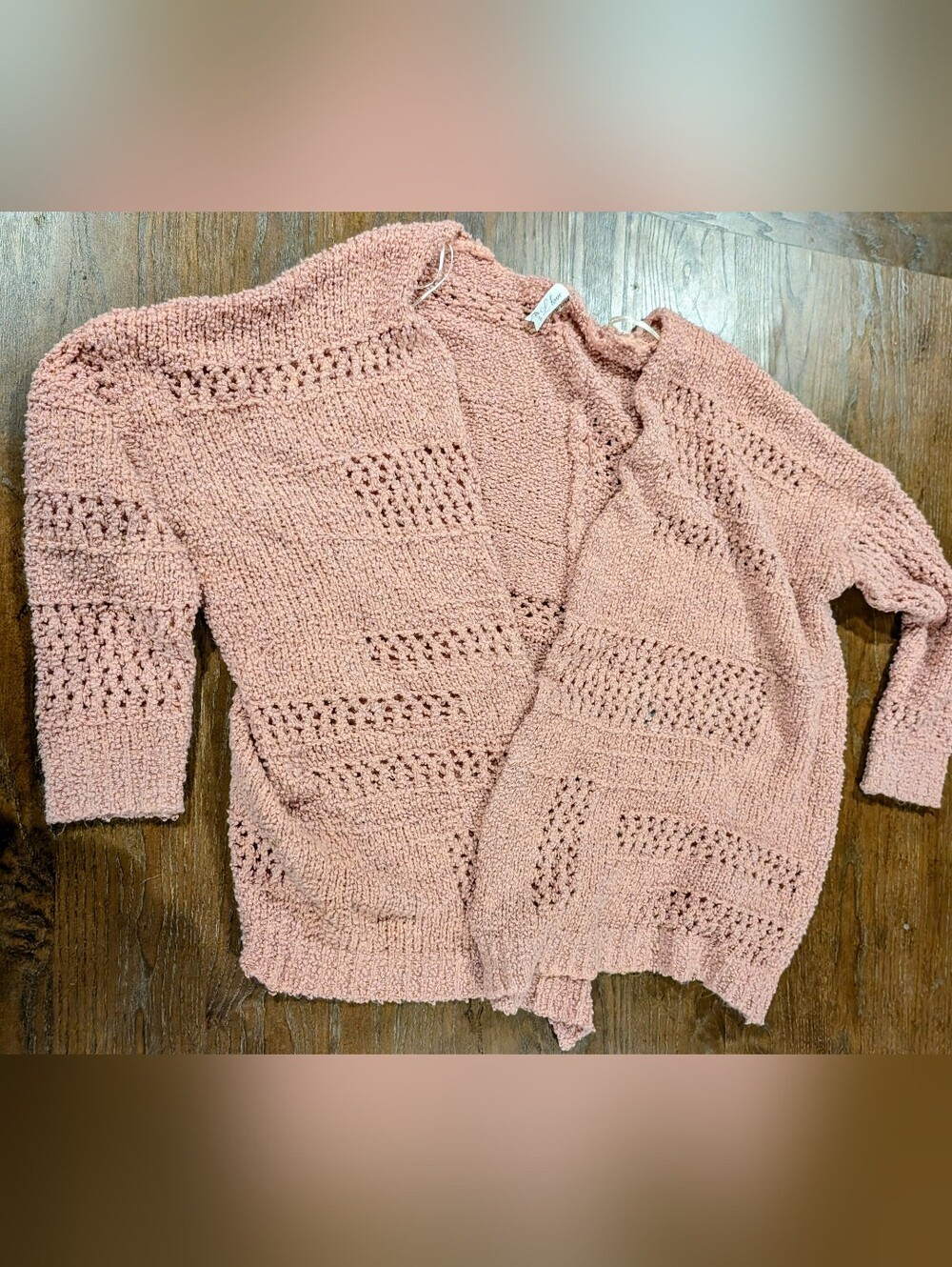 Cozy Open-Front Knit Cardigan - Dusty Rose